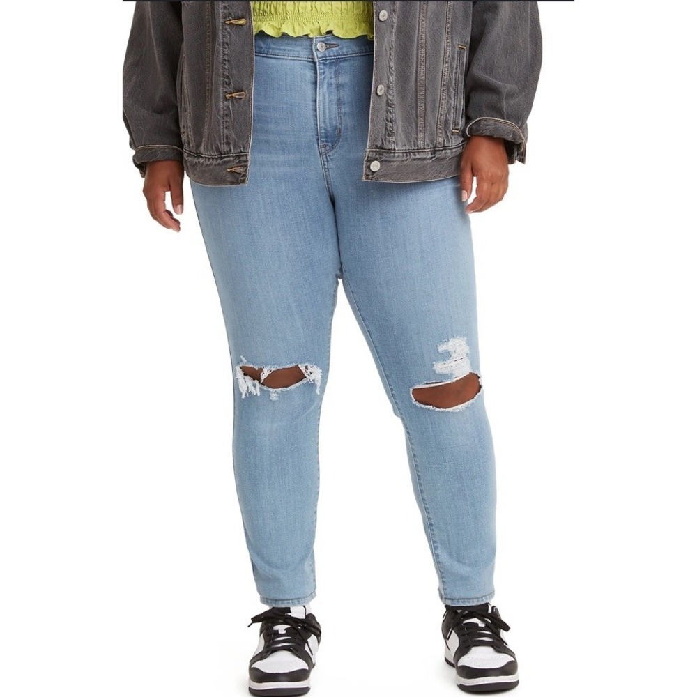 Levi's 721 High Rise Skinny Jeans Women Levis Plus 24W Light Wash Distressed NWT